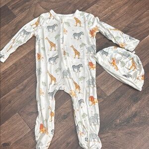 Animal Print Kids One Piece with Hat